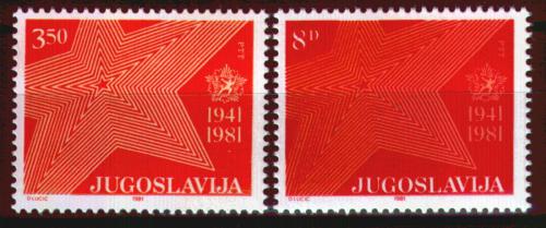 Poštové známky Juhoslávia 1981 Povstání proti okupaci, 40. výroèie Mi# 1893-94