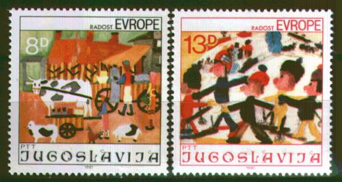 Poštovní známky Jugoslávie 1981 Dìtské kresby Mi# 1901-02