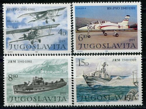 Poštovní známky Jugoslávie 1982 Lodì a letadla Mi# 1939-42