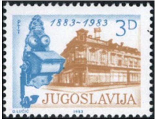 Poštová známka Juhoslávia 1983 Telefon, 100. výroèie Mi# 1975