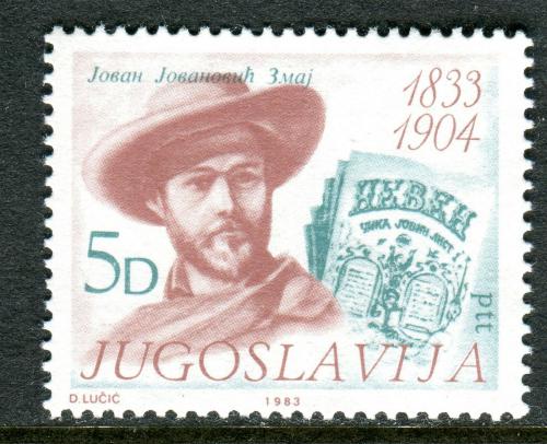 Poštová známka Juhoslávia 1983 Jovan Jovanoviè Zmaj, básník Mi# 2006