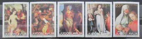 Poštové známky Juhoslávia 1983 Umenie Mi# 2014-18