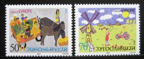 Poštové známky Juhoslávia 1985 Dìtské kresby Mi# 2126-27