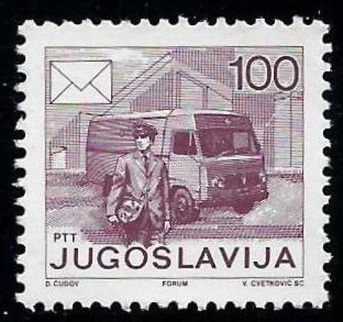 Poštová známka Juhoslávia 1986 Poštovní služby Mi# 2181