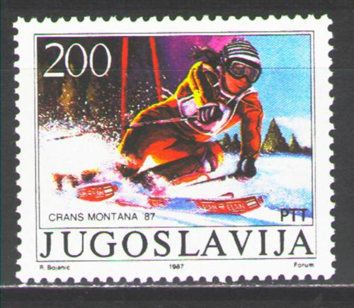Poštová známka Juhoslávia 1987 Mateja Svet, lyžaøka Mi# 2215 Kat 4€