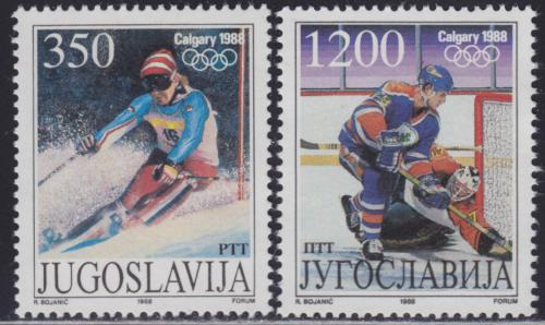 Poštové známky Juhoslávia 1988 ZOH Calgary Mi# 2264-65