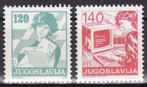Poštové známky Juhoslávia 1988 Poštovní služby Mi# 2288-89