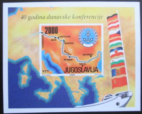 Poštová známka Juhoslávia 1988 Dunajská konference, 40. výroèie Mi# Block 33