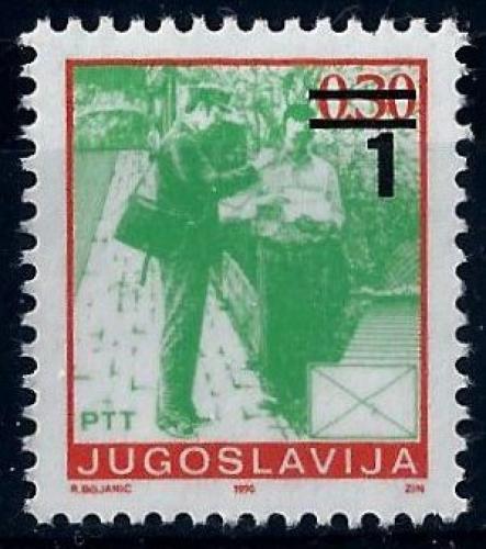 Poštová známka Juhoslávia 1990 Poštovní služby pretlaè Mi# 2433