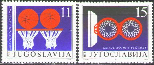 Poštové známky Juhoslávia 1991 Basketbal, 100. výroèie Mi# 2484-85