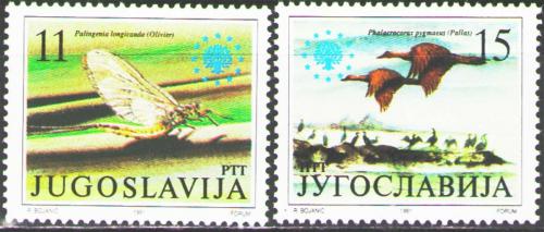 Poštové známky Juhoslávia 1991 Ochrana pøírody Mi# 2503-04 