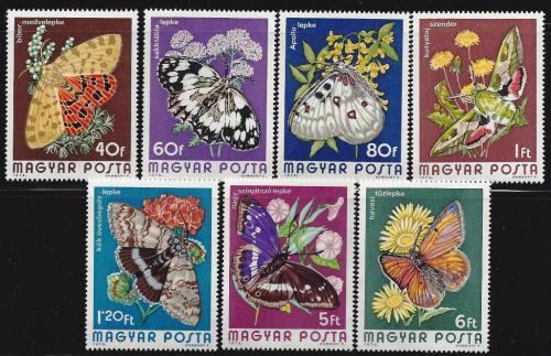 Poštové známky Maïarsko 1974 Motýle Mi# 2994-3000 Kat 6.50€