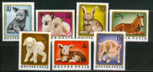 Poštové známky Maïarsko 1974 Domácí zvíøata Mi# 3007-13