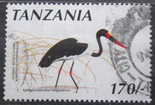 Poštová známka Tanzánia 1990 Bocian sedlatý Mi# 744