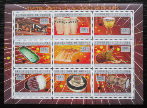 Poštové známky Guinea 2010 Africké hudobný nástroje Mi# 7289-97 Kat 18€
