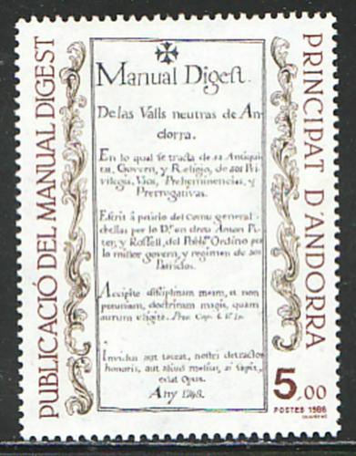Poštová známka Andorra Fr. 1986 Manual Digest Mi# 373