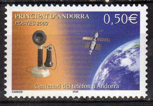 Poštová známka Andorra Fr. 2003 Telefon, 100. výroèie Mi# 607