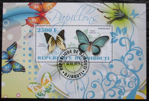 Poštová známka Džibutsko 2014 Motýle Mi# N/N