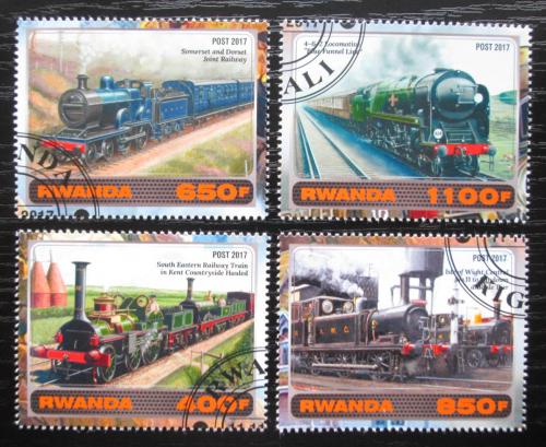 Poštové známky Rwanda 2017 Historické parní lokomotívy Mi# N/N