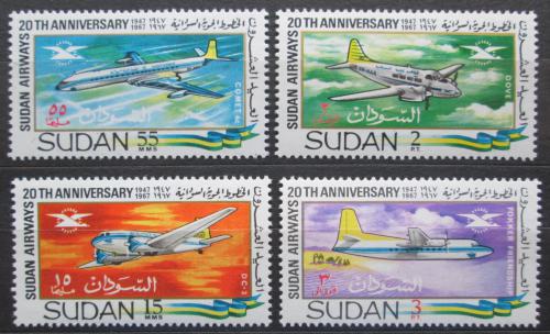 Poštové známky Súdán 1968 Lietadla Mi# 251-54