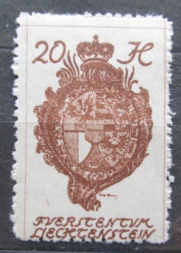 Poštová známka Lichtenštajnsko 1920 Znak knížectví Mi# 28
