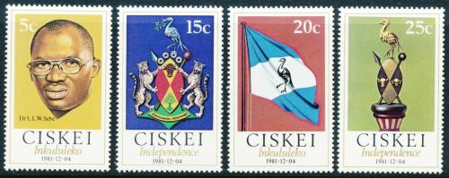 Poštové známky Ciskei, JAR 1981 Nezávislost Mi# 1-4 
