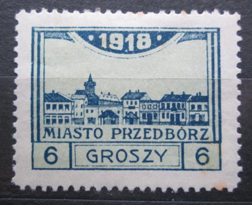 Poštová známka Po¾sko, Przedbórz 1918 Poh¾ad na mesto RARITA Mi# 5 B Kat 40€