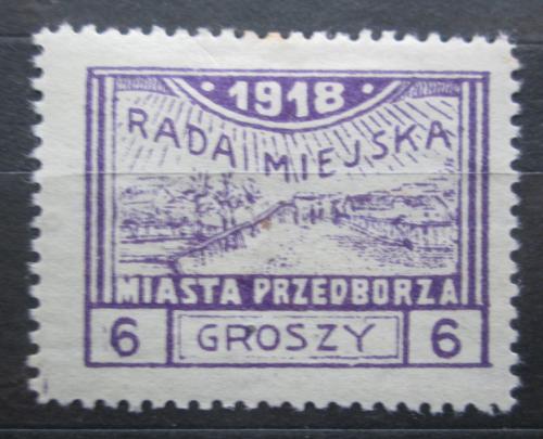 Poštová známka Po¾sko, Przedbórz 1918 Poh¾ad na mesto RARITA Mi# 9 A Kat 35€