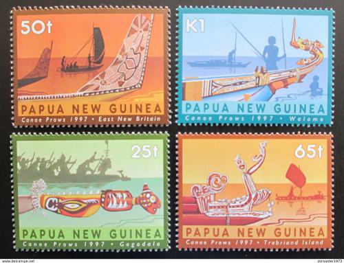 Poštové známky Papua Nová Guinea 1997 Tradièní lode Mi# 792-95