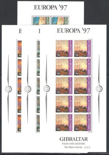 Poštové známky Gibraltár 1997 Európa CEPT, plachetnice Mi# 783-86 Bogen Kat 60€