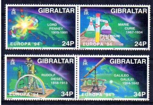 Poštové známky Gibraltár 1994 Európa CEPT, objavy Mi# 683-86 Kat 5€