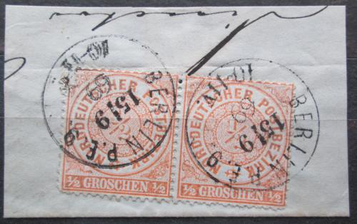 Poštové známky Severonìmecká konfederace 1869 Nominál pár Mi# 15 Kat 11€