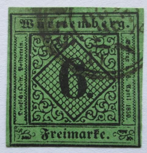Poštová známka Württembersko 1851 Nominál Mi# 3 Kat 40€
