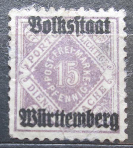 Poštová známka Württembersko 1919 Nominálna hodnota, úøední Mi# 139