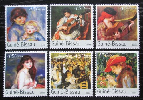 Poštové známky Guinea-Bissau 2003 Umenie, Renoir Mi# 2676-81 Kat 10€