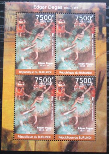 Poštové známky Burundi 2012 Umenie, Edgar Degas Mi# 2383 Bogen Kat 9€