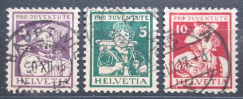 Poštové známky Švýcarsko 1916 ¼udové kroje TOP SET Mi# 130-32 Kat 150€