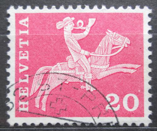 Poštová známka Švýcarsko 1960 Poštovní doruèovatel na koni Mi# 699 x