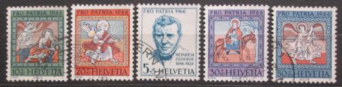 Poštové známky Švýcarsko 1966 Nástropní malby Mi# 836-40