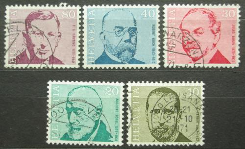 Poštové známky Švýcarsko 1971 Lékaøi Mi# 955-59