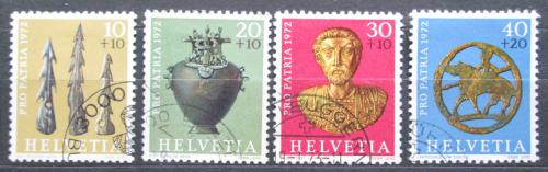 Poštové známky Švýcarsko 1972 Archeologické nálezy Mi# 971-74
