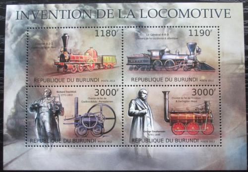 Poštové známky Burundi 2012 Staré parní lokomotívy Mi# 2938-41 Kat 10€