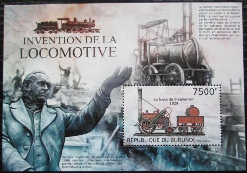 Poštová známka Burundi 2012 Staré parní lokomotívy Mi# Block 312 Kat 9€
