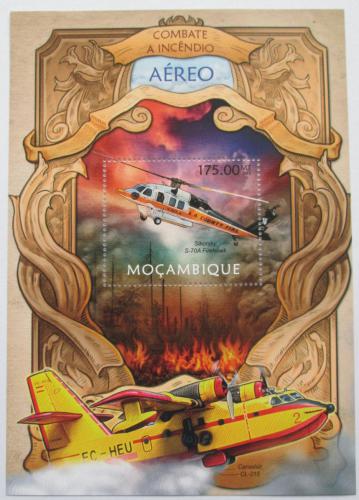 Poštová známka Mozambik 2013 Letecká požární služba Mi# Block 735 Kat 10€