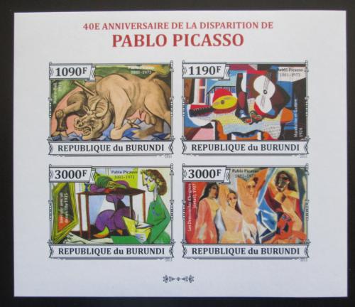 Potov znmky Burundi 2013 Umenie, Pablo Picasso neperf. Mi# 3313-16 B