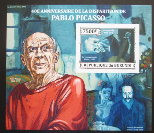 Potov znmka Burundi 2013 Umenie, Pablo Picasso neperf. Mi# Block 387 B - zvi obrzok