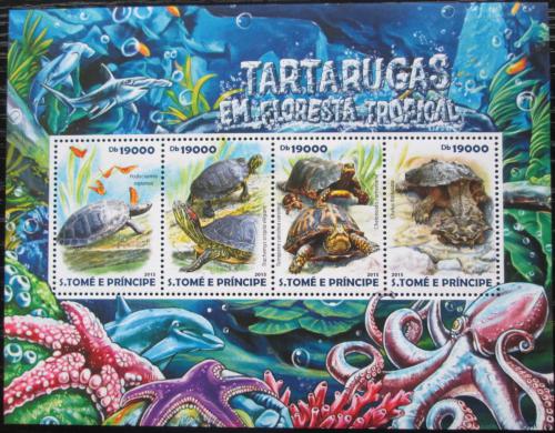 Poštové známky Svätý Tomáš 2015 Korytnaèky Mi# 6141-44 Kat 7.50€