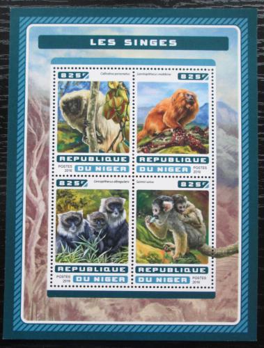 Poštové známky Niger 2016 Opice Mi# 4617-20 Kat 13€