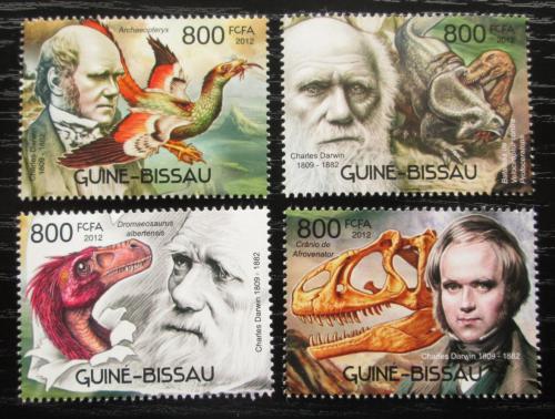 Potov znmky Guinea-Bissau 2012 Charles Darwin, dinosaury Mi# 6047-50 Kat 14