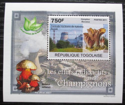 Poštová známka Togo 2011 Radioaktivní huby DELUXE Mi# 3801 Block